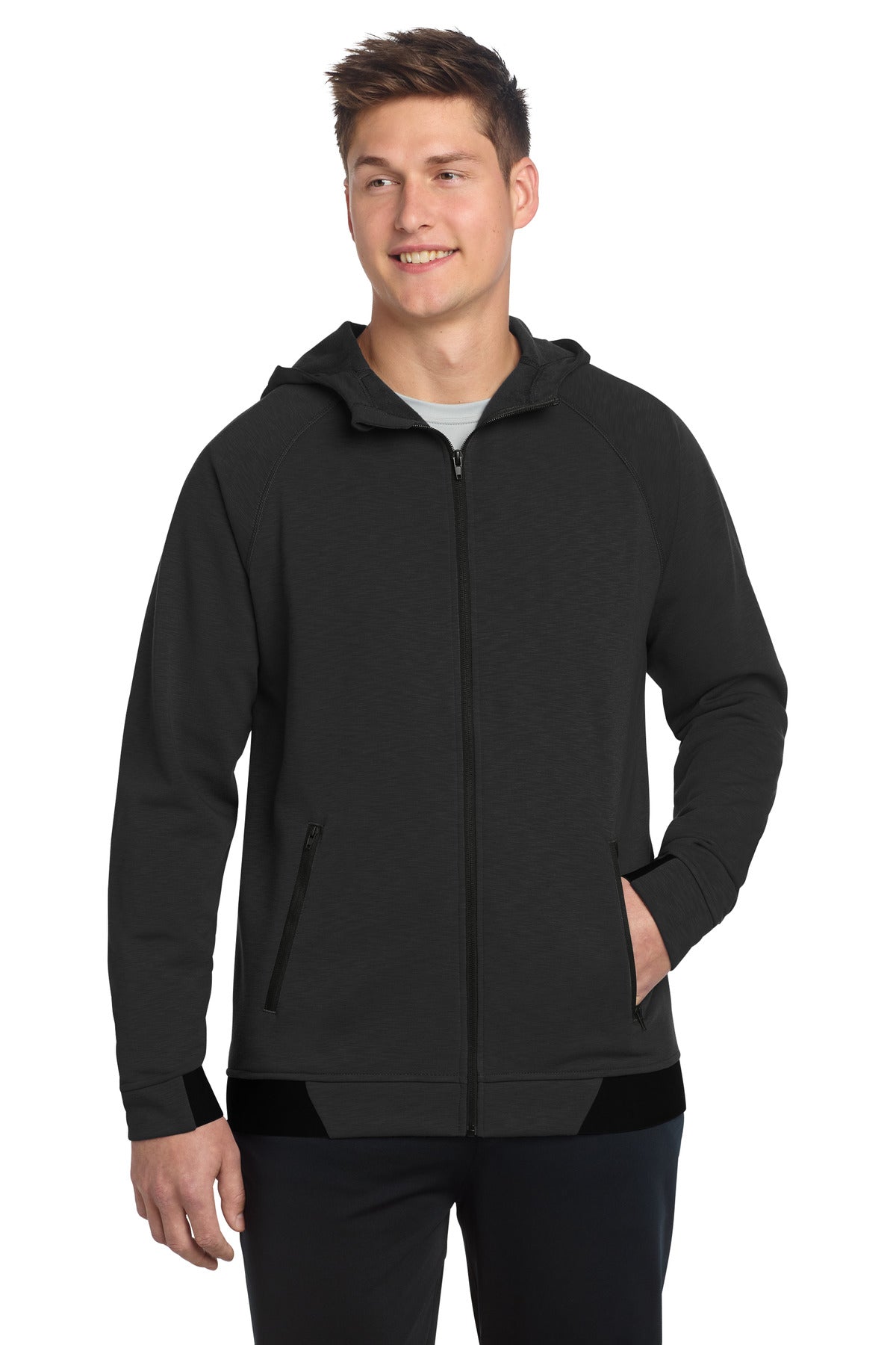Sport-Tek PosiCharge Strive Hooded Full-Zip ST570 - Black