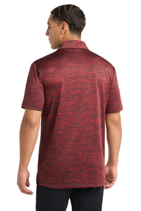 Sport-Tek  PosiCharge  Electric Heather Polo - Deep Red-Black Electric Back