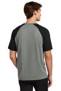 Sport-Tek Halftime Raglan Tee ST6040 - Black/ Vintage Heather Back