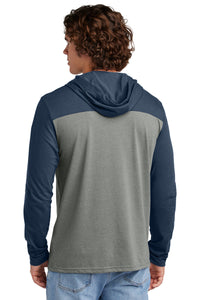 Sport-Tek Halftime Long Sleeve Hoodie ST6044 - True Navy/ Vintage Heather Back