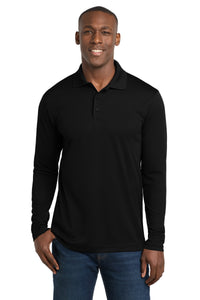 Sport-Tek  PosiCharge  RacerMesh  Long Sleeve Polo - Black