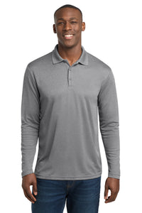 Sport-Tek  PosiCharge  RacerMesh  Long Sleeve Polo - Grey Heather