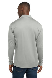 Sport-Tek  PosiCharge  RacerMesh  Long Sleeve Polo - Silver Back