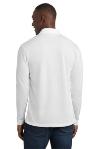 Sport-Tek  PosiCharge  RacerMesh  Long Sleeve Polo - White Back