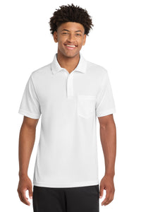 Sport-Tek  PosiCharge  RacerMesh  Pocket Polo - White
