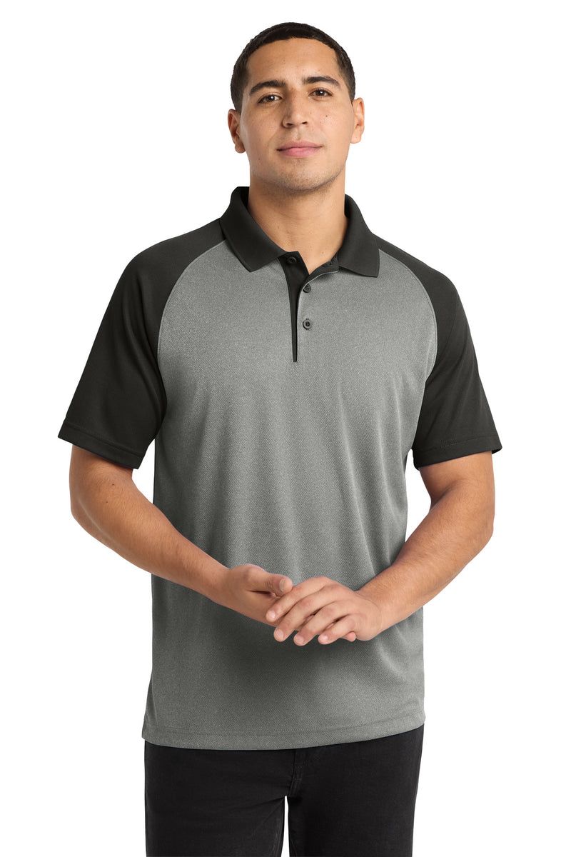 Sport-Tek  PosiCharge  RacerMesh  Raglan Heather Block Polo
