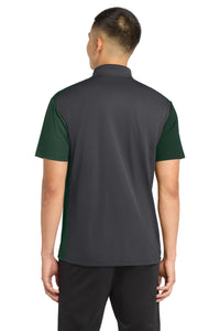 Sport-Tek Colorblock Micropique Sport-Wick Polo - Iron Grey/ Forest Green Back
