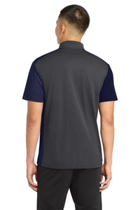 Sport-Tek Colorblock Micropique Sport-Wick Polo - Iron Grey/ True Navy Back