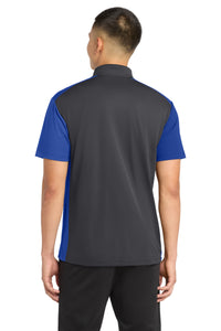 Sport-Tek Colorblock Micropique Sport-Wick Polo - Iron Grey/ True Royal Back