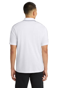 Sport-Tek Micropique Sport-Wick Piped Polo - White/ Iron Grey Back