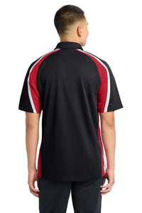 Sport-Tek Tricolor Micropique Sport-Wick Polo - Black/ True Red/ White Back