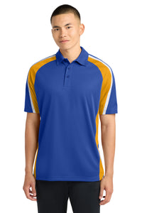 Sport-Tek Tricolor Micropique Sport-Wick Polo - True Royal/ Gold/ White