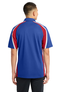 Sport-Tek Tricolor Micropique Sport-Wick Polo - True Royal/ True Red/ White Back