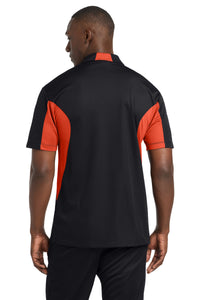 Sport-Tek Side Blocked Micropique Sport-Wick Polo - Black/ Deep Orange Back
