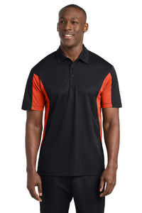 Sport-Tek Side Blocked Micropique Sport-Wick Polo - Black/ Deep Orange