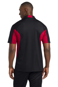 Sport-Tek Side Blocked Micropique Sport-Wick Polo - Black/ Deep Red Back