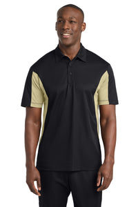Sport-Tek Side Blocked Micropique Sport-Wick Polo - Black/ Vegas Gold