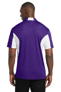 Sport-Tek Side Blocked Micropique Sport-Wick Polo - Purple/ White Back