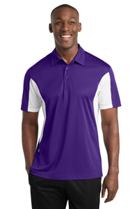 Sport-Tek Side Blocked Micropique Sport-Wick Polo - Purple/ White