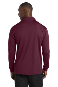 Sport-Tek Long Sleeve Micropique Sport-Wick Polo - Maroon Back