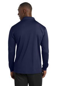 Sport-Tek Long Sleeve Micropique Sport-Wick Polo - True Navy Back