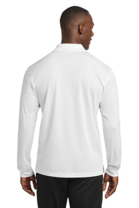 Sport-Tek Long Sleeve Micropique Sport-Wick Polo - White Back