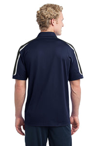 Sport-Tek Tricolor Shoulder Micropique Sport-Wick Polo - True Navy/ Black/ White Back