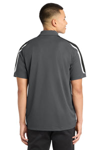 Sport-Tek Tricolor Shoulder Micropique Sport-Wick Polo - Iron Grey/ Black/ White Back