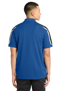 Sport-Tek Tricolor Shoulder Micropique Sport-Wick Polo - True Royal/ Black/ White Back
