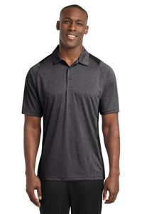 Sport-Tek Heather Colorblock Contender Polo - Graphite Heather/ Black