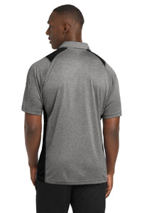 Sport-Tek Heather Colorblock Contender Polo - Vintage Heather/ Black Back