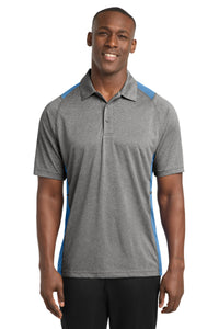 Sport-Tek Heather Colorblock Contender Polo - Vintage Heather/ Carolina Blue
