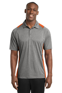 Sport-Tek Heather Colorblock Contender Polo - Vintage Heather/ Deep Orange