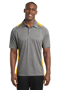 Sport-Tek Heather Colorblock Contender Polo - Vintage Heather/ Gold