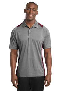 Sport-Tek Heather Colorblock Contender Polo - Vintage Heather/ Maroon