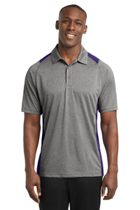 Sport-Tek Heather Colorblock Contender Polo - Vintage Heather/ Purple