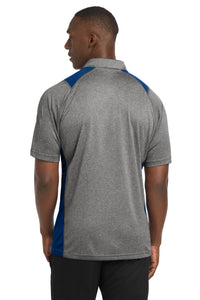 Sport-Tek Heather Colorblock Contender Polo - Vintage Heather/ Royal Back