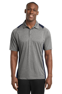 Sport-Tek Heather Colorblock Contender Polo - Vintage Heather/ True Navy