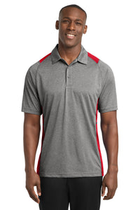 Sport-Tek Heather Colorblock Contender Polo - Vintage Heather/ True Red