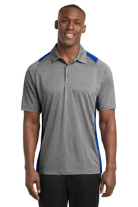 Sport-Tek Heather Colorblock Contender Polo - Vintage Heather/ True Royal