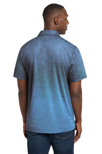 Sport-Tek  Ombre Heather Polo - Carolina Blue/ True Navy Back