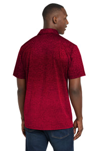 Sport-Tek  Ombre Heather Polo - Deep Red/ Black Back
