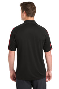 Sport-Tek PosiCharge Micro-Mesh Colorblock Polo - Black/ Red Back