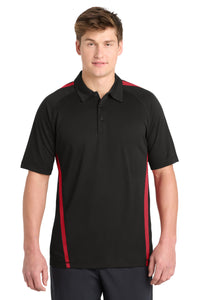 Sport-Tek PosiCharge Micro-Mesh Colorblock Polo - Black/ Red
