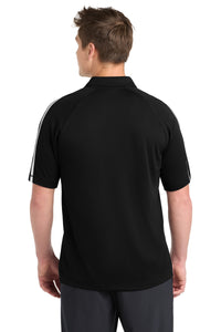 Sport-Tek PosiCharge Micro-Mesh Colorblock Polo - Black/ White Back