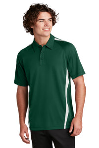 Sport-Tek PosiCharge Micro-Mesh Colorblock Polo - Forest Green/ White