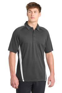 Sport-Tek PosiCharge Micro-Mesh Colorblock Polo - Iron Grey/ White