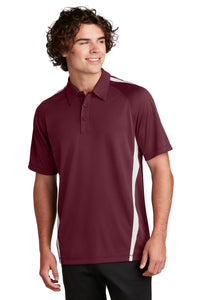 Sport-Tek PosiCharge Micro-Mesh Colorblock Polo - Maroon/ White
