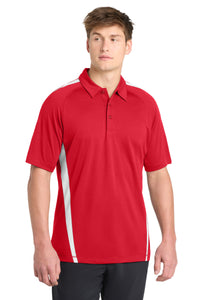 Sport-Tek PosiCharge Micro-Mesh Colorblock Polo - True Red/ White