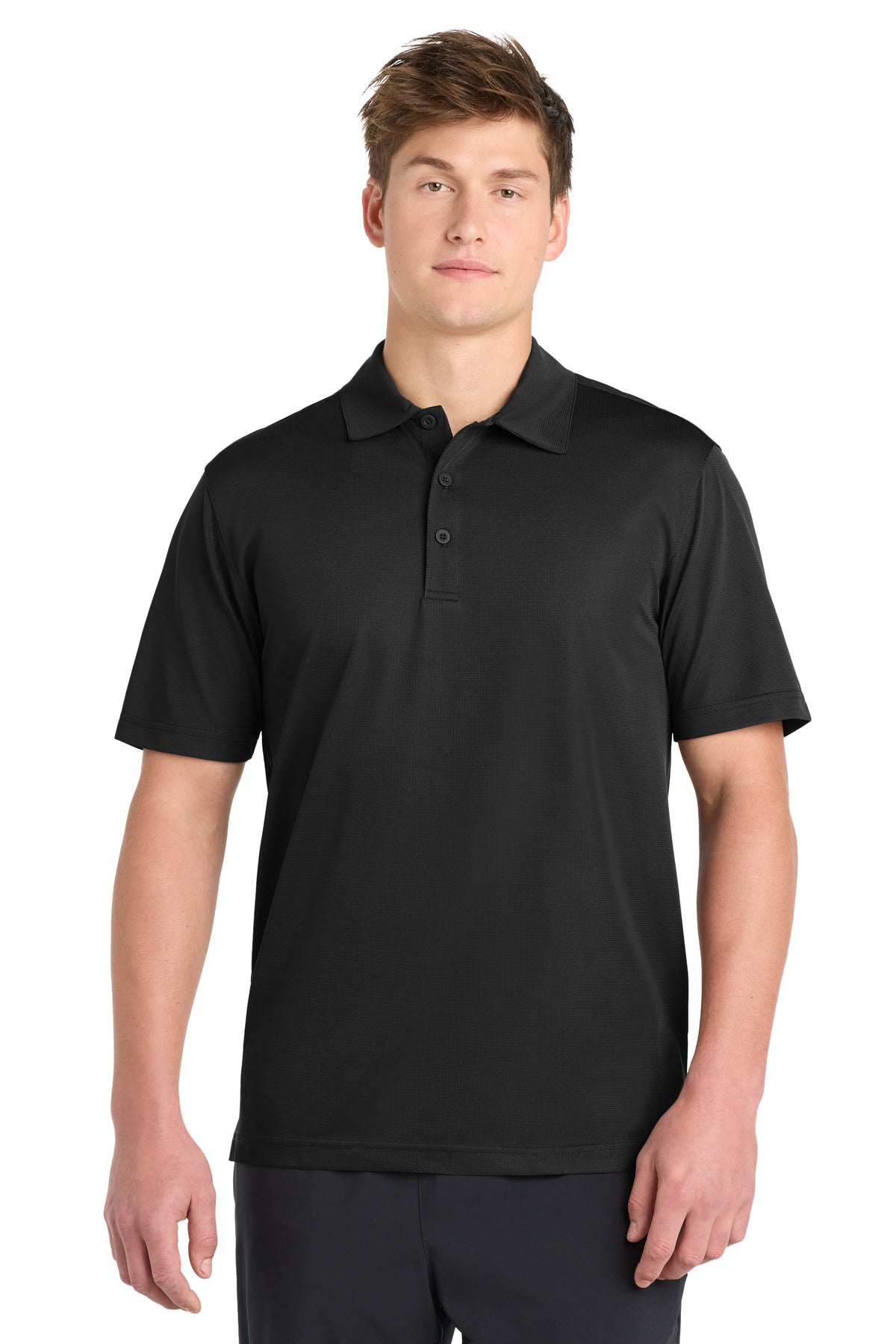 Sport-Tek PosiCharge Active Textured Polo - Black